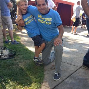 Jared and Tony Shalhoub at the set of We Are Men