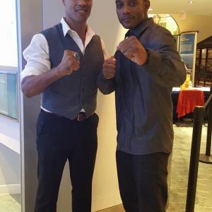 Michael Patterson with the mighty Last Dragon, Taimak Guarriello