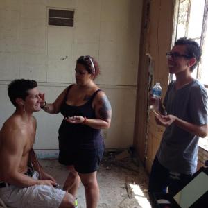 Still from Shattered. Getting getting makeup.