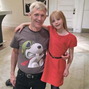 Mariel with Peanuts creator Charles Schulzs son Craig Schulz who is cowriting and producing The Peanuts Movie 2015