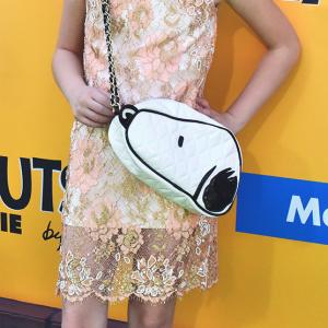 At the world premiere of The Peanuts Movie on Nov 1 2015! Dress by shoshobellacom bag by the Schulz Museum