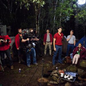 Liam Hall and Charles Grounds filming NBC's TV series Camp