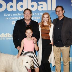 Shane Jacobson Coco Jack Gillies Sarah Snook and Richard Keddie at the Sydney preview of Oddball 2015