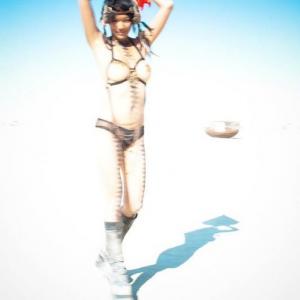 Burning Man Parasol - Body Painting by Hans Haveron