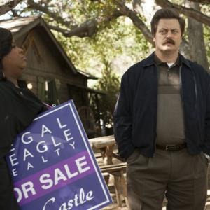 Still of Nick Offerman and Retta in Parks and Recreation 2009