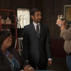 Still of Nick Offerman Retta and Aziz Ansari in Parks and Recreation 2009