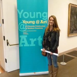 Lauren Lindberg at Young at Art, an exhibition of Youth films at the DeYoung Museum, 2011.