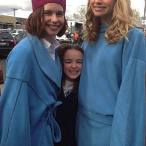 Lucinda Armstrong Hall on location with Lucy Fry and Phillippa Coulthard