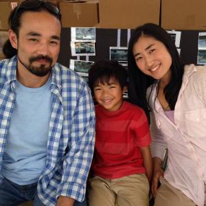 Jake as Akio in Godzilla with his screen parents
