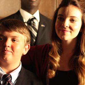 Still of Caitlin Zambito and Cole Jensen in 'Election Night'.