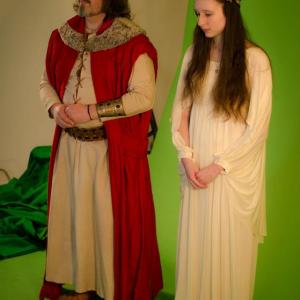 Left Peter James Hole Duir Solas King Math Green Screen Filming for The Mabingion tales Curses and Secrets Location Tower Bridge Studios London