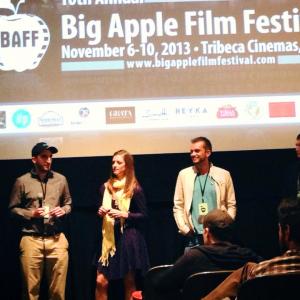 Aaron Fisher and Rachel Marie Williams at The Hospital Visit discussion for The Big Apple Film Festival