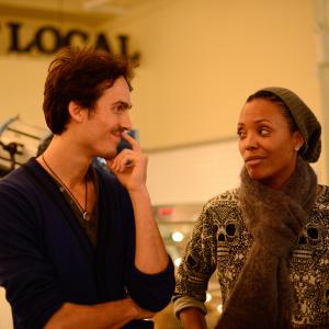 Dylan Townsend & Aisha Tyler on set of 'Hipsterverse'
