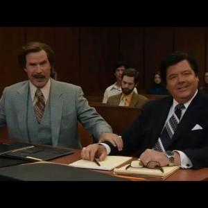 Anchorman 2 Played Will Ferrell's Attorney Courtroom Scene On BlueRay DVD set deleted scene called courtroom. Great day on set with Will. I also played a producer in this movie in scene with Harrison Ford.