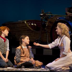 Sophie as the lead role of Jemima in Chitty Chitty Bang Bang at QPAC 2013. Here with Rachel Beck (Truly Scrumptious) and Campbell MacCorquodale (Jeremy).