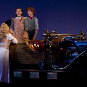 Sophie as the lead role of Jemima in Chitty Chitty Bang Bang at QPAC 2013. Here with Rachel Beck (Truly Scrumptious) and Campbell MacCorquodale (Jeremy)