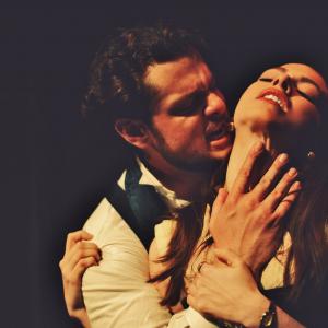 Matthew Chizever shown with Katherine Amadeo in the 2014 Naked Stage production of Miss Julie