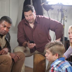 On set of A Tigers Tail2014 with Greg Grunberg Darlene Vogel and Christopher Judge