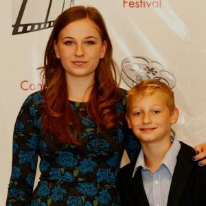 With sister Adrienne Hicks at the Canadian Young Actors Film Festival 2013
