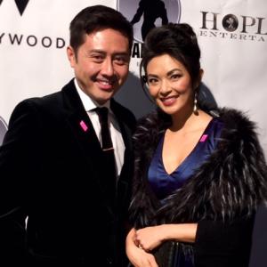 With actress Jane Park Smith at the Hoplite Entertainment and BadAss Media Xmas shindig - W Hotel, Dec 17, 2015.