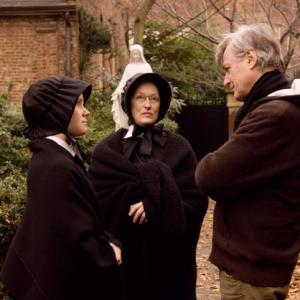 Still of Meryl Streep Amy Adams and John Patrick Shanley in Doubt 2008