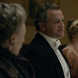 Still of Maggie Smith, Hugh Bonneville and Laura Carmichael in Downton Abbey (2010)