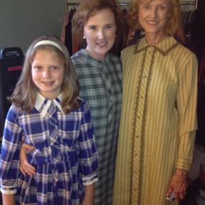 Sophia as young Sarah on set of The Taking with the lovely Jill Larson and Lucinda Carmichael