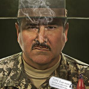 Craig Taylor as the Tough Drill Sergeant in a Texas Pete Hot Sauce ad Won a local Gold ADDY award