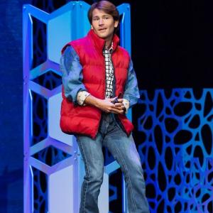Jamie performing live as Marty McFly at the 2015 Geekie Awards