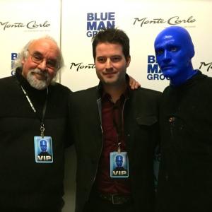 Director Stuart Gordon Director Danny Draven and a Blue Man pose after a guest visit