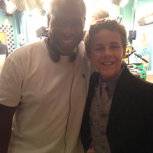 Tyler with Dir Phill Lewis on set of Richie Rich