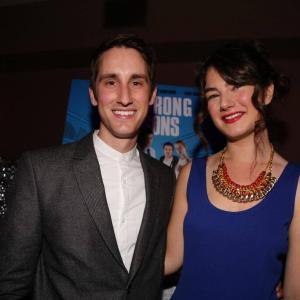 Actors Denis Theriault and Katie Boland at the CLounge TIFF All the Wrong Reasons world premiere afterparty