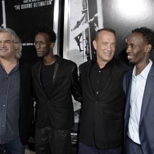 Tom Hanks, Paul Greengrass, Barkhad Abdi and Mahat M. Ali at event of Kapitonas Phillips (2013)