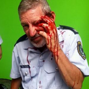 Redfern Riots 2004 scene. Senior Constable Dan Candle for SBS TV series 