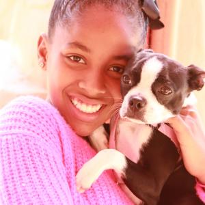 My daughter Breanna 12 and my Boston Terrier Nala