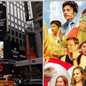 The sitcom The Neighbors featured on a billboard in Time Square New York City. Yenitza's character is Patricia.