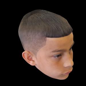 Young boy with school haircut