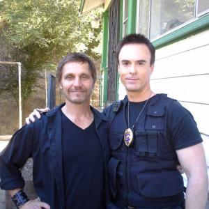 David L Schormann right with Ted Harvey on set of My Strange Criminal Addiction Season 1 episode 3 2014