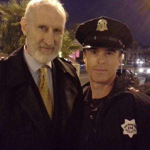 David L. Schormann (right) with James Cromwell, on set of 
