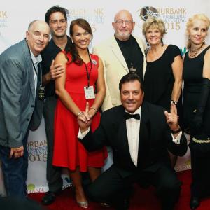 Opening night of the Burbank International Film Festival Producer Tim Walker Composer George Forgeng Director Inda Reid Forgeng Producer Woody Wise Festival Director Jeff Rector Sandy Wise  Assistant Director Amy Goodrich Sept 2015