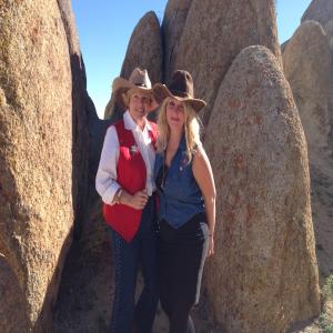 Amy Goodrich  Sandy Wise nestled within the Alabama Hills Lone Pine California Attending the screening of the documentary Brotherhood of the Popcorn at Lone Pine Film Festival October 2014