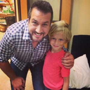 With Joey Fatone on the set of Parents Just Dont Understand