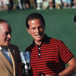 Bob Hope at the Bob Hope Classic Golf Tournament with Pat Boone and Ronald Reagan 1968PHLester Nehankin GL