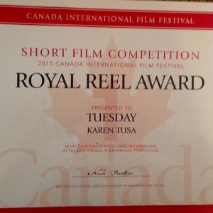 Royal Reel Award - Canada International Film festival I accepted Award in Vancouver, BC