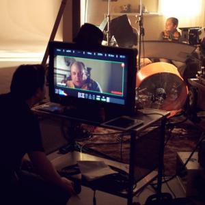 BTS still of The Broken Flute set. Left to right: Robbie Johnstone, Bob Olin, Keegan Young, Billy Summers.