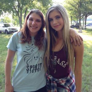 Maddy on set with Allie DeBerry