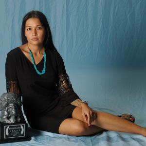 Morningstar Angeline at the American Indian Film Festival after receiving her award for Best Supporting Actress in Drunktowns Finest
