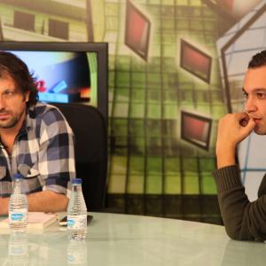 With novelist Joo Lopes Marques left side presenting Iberiana in the Spanish television