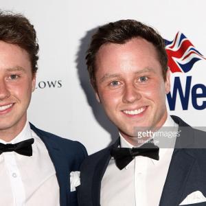 The Postlethwaite Twins Attend the Launch of Brit week in Los Angeles. Jeffrey Postlethwaite (left) Matthew Postlethwaite (right)