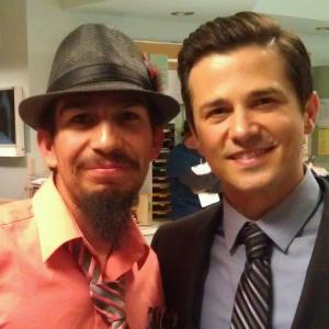 On set of The Night Shift with Freddy Rodriguez